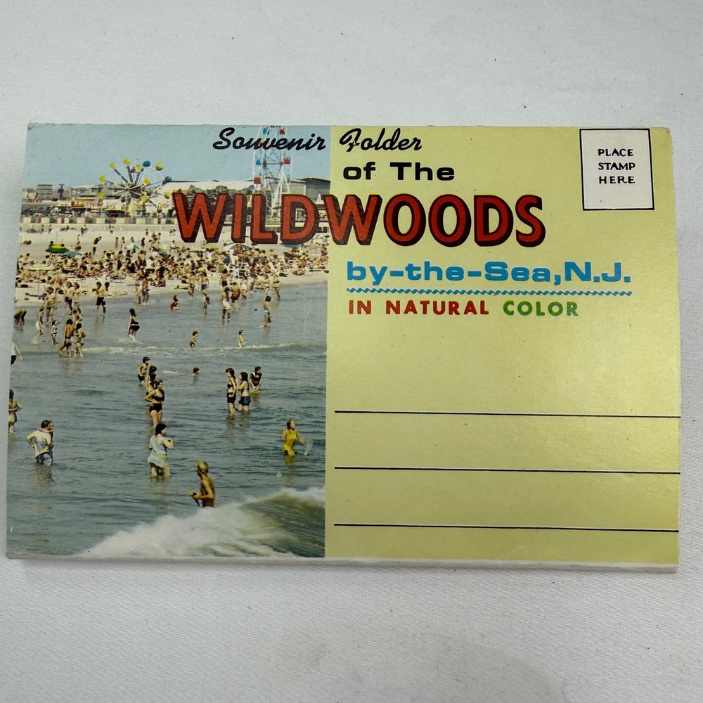 Vintage Wildwood New Jersey Souvenir Postcard Folder Fun Pier Kong Boardwalk